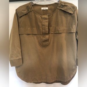Madewell Womens 3/4 Sleeves Tee T-Shirt Olive Green Small S Army Green shirt